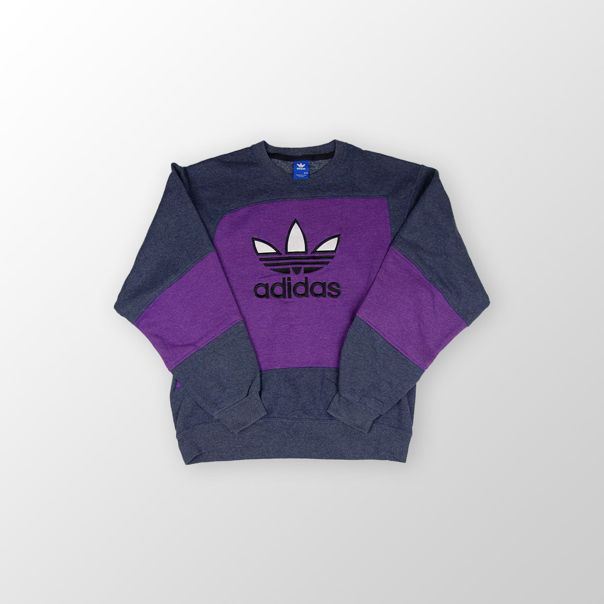 adidas Trefoil Logo sweater reworked - Dark Grey/Purple - M