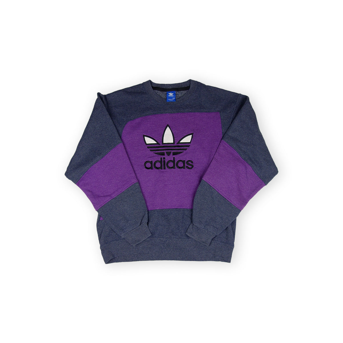 adidas Trefoil Logo sweater reworked - Dark Grey/Purple - M