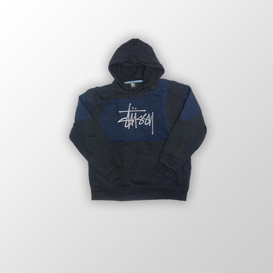 Stüssy hoodie reworked - Black/Dark Blue M