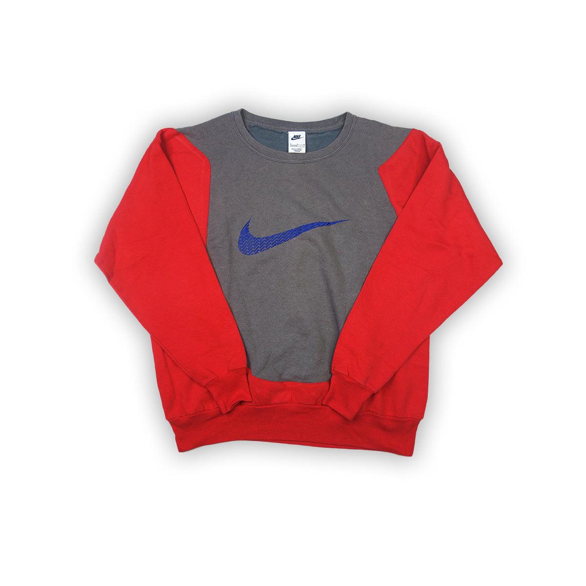 Nike sweater swoosh reworked  - Red/Grey M