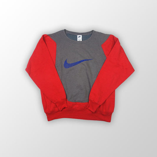 Nike sweater swoosh reworked  - Red/Grey M