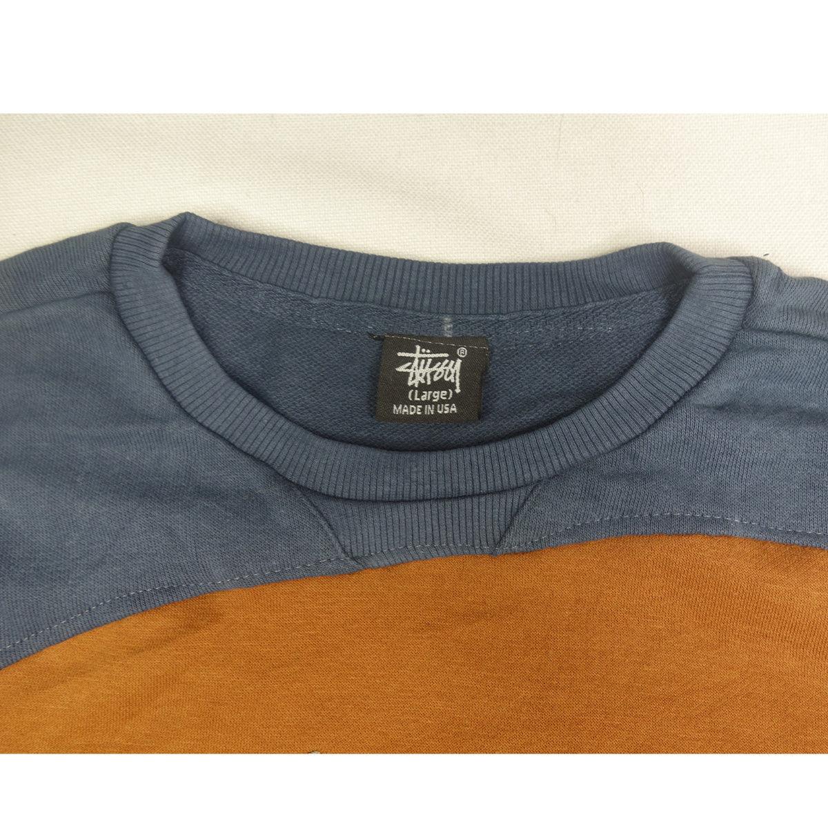 Überarbeiteter Stüssy-Pullover – Dunkelgrau/Braun L