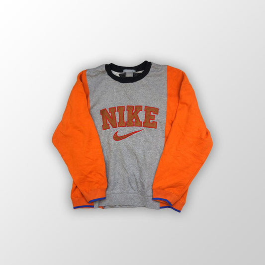 Nike sweater spell out reworked - Orange/Grey L