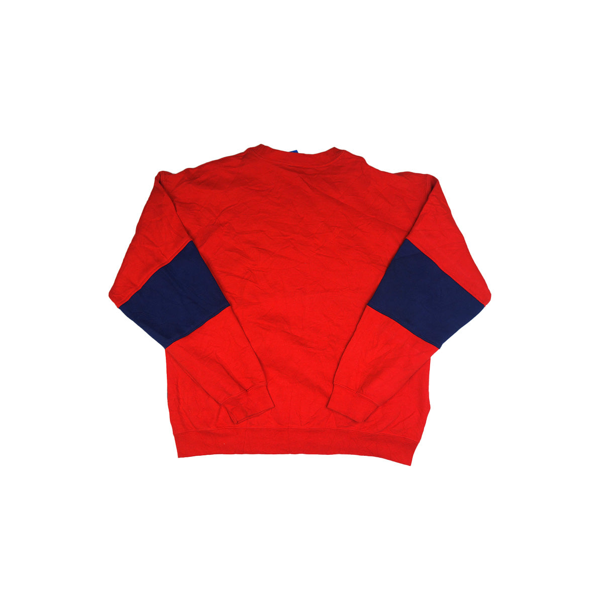 adidas Trefoil Logo sweater reworked - Red/Dark Blue - L