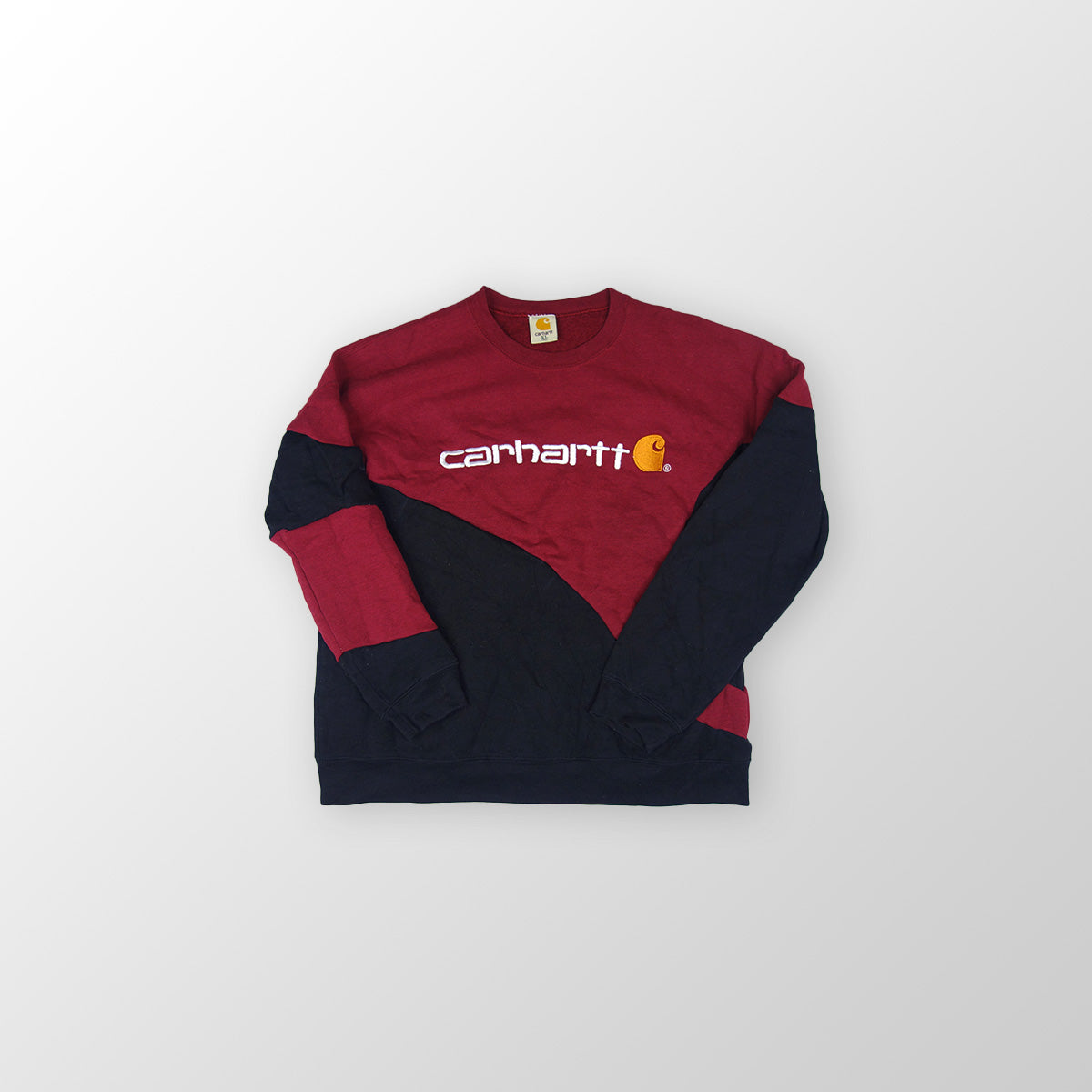 Carhartt sweater reworked - Wine Red / Black- XL