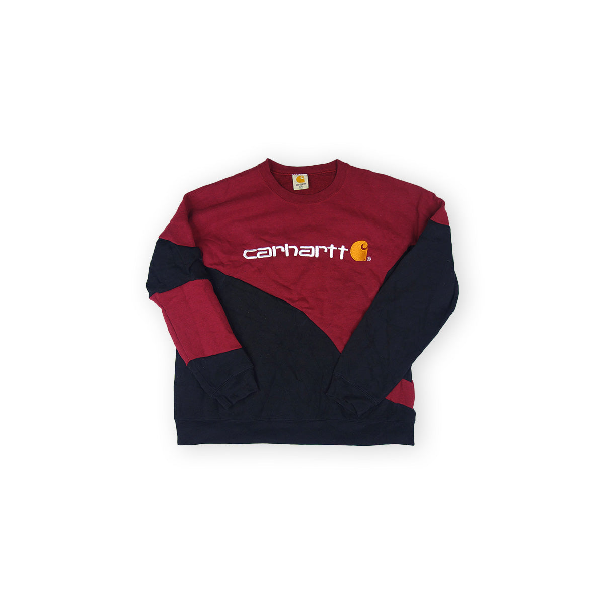 Carhartt sweater reworked - Wine Red / Black- XL