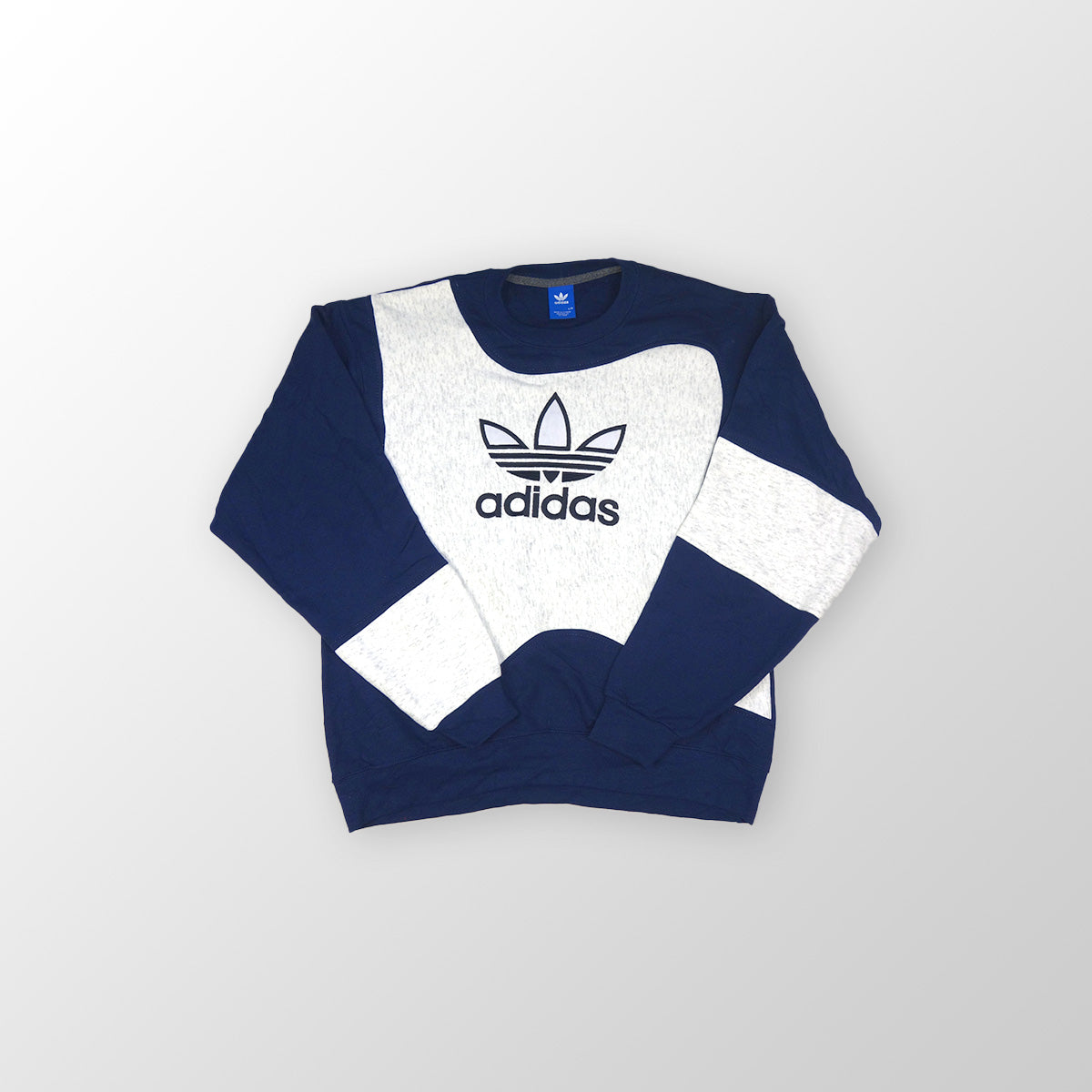 adidas Trefoil Logo sweater reworked -  Blue/White - L