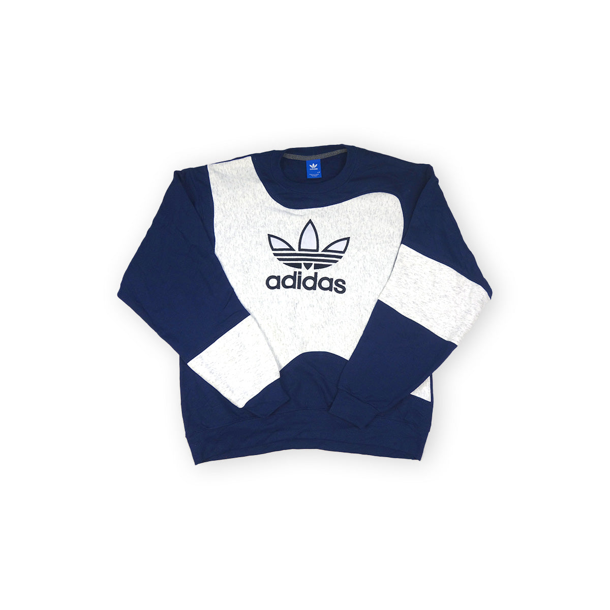 adidas Trefoil Logo sweater reworked -  Blue/White - L