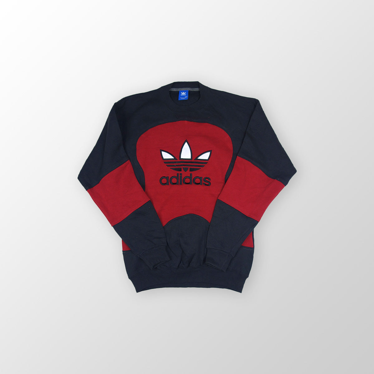 adidas Trefoil Logo sweater reworked - Black / Red - M