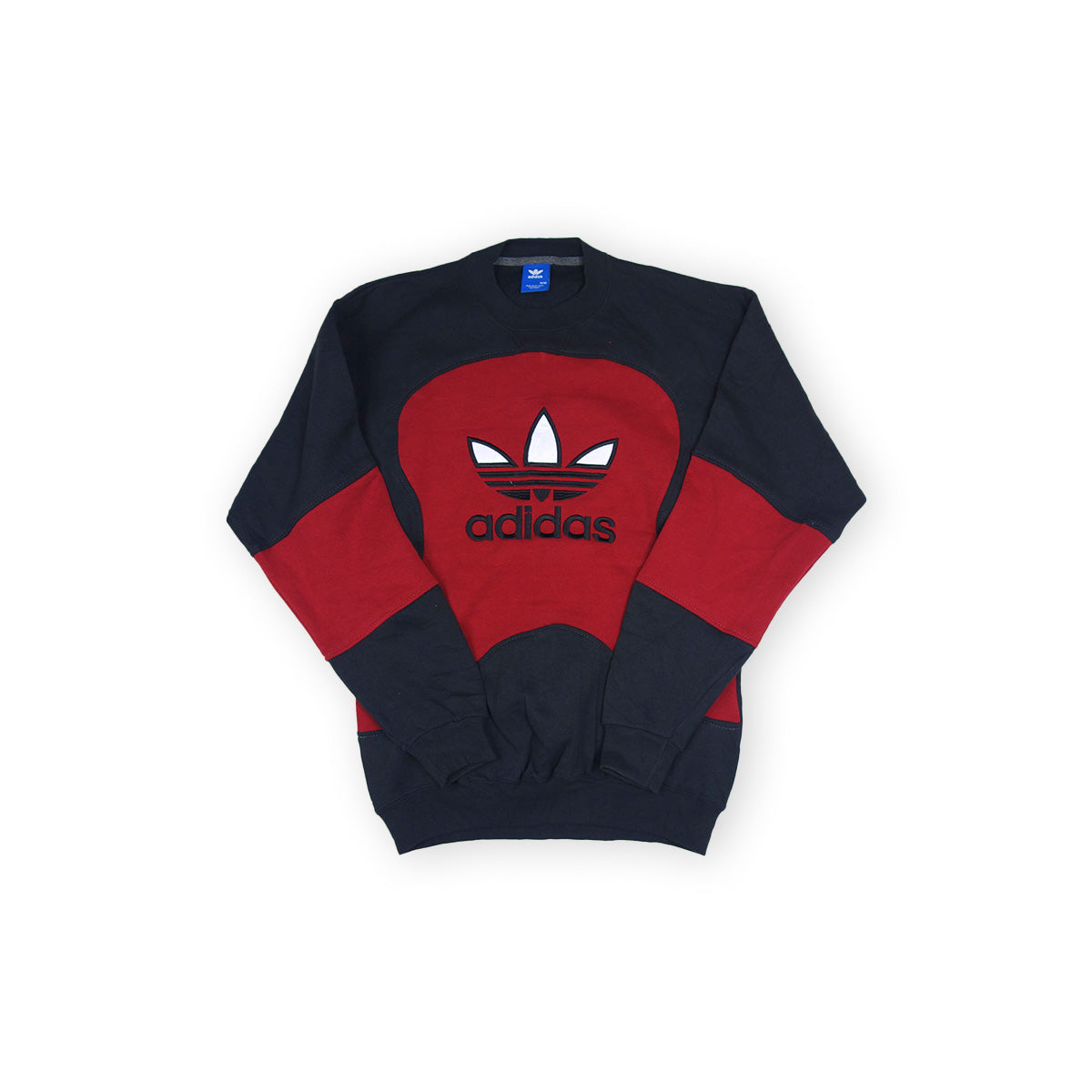 adidas Trefoil Logo sweater reworked - Black / Red - M