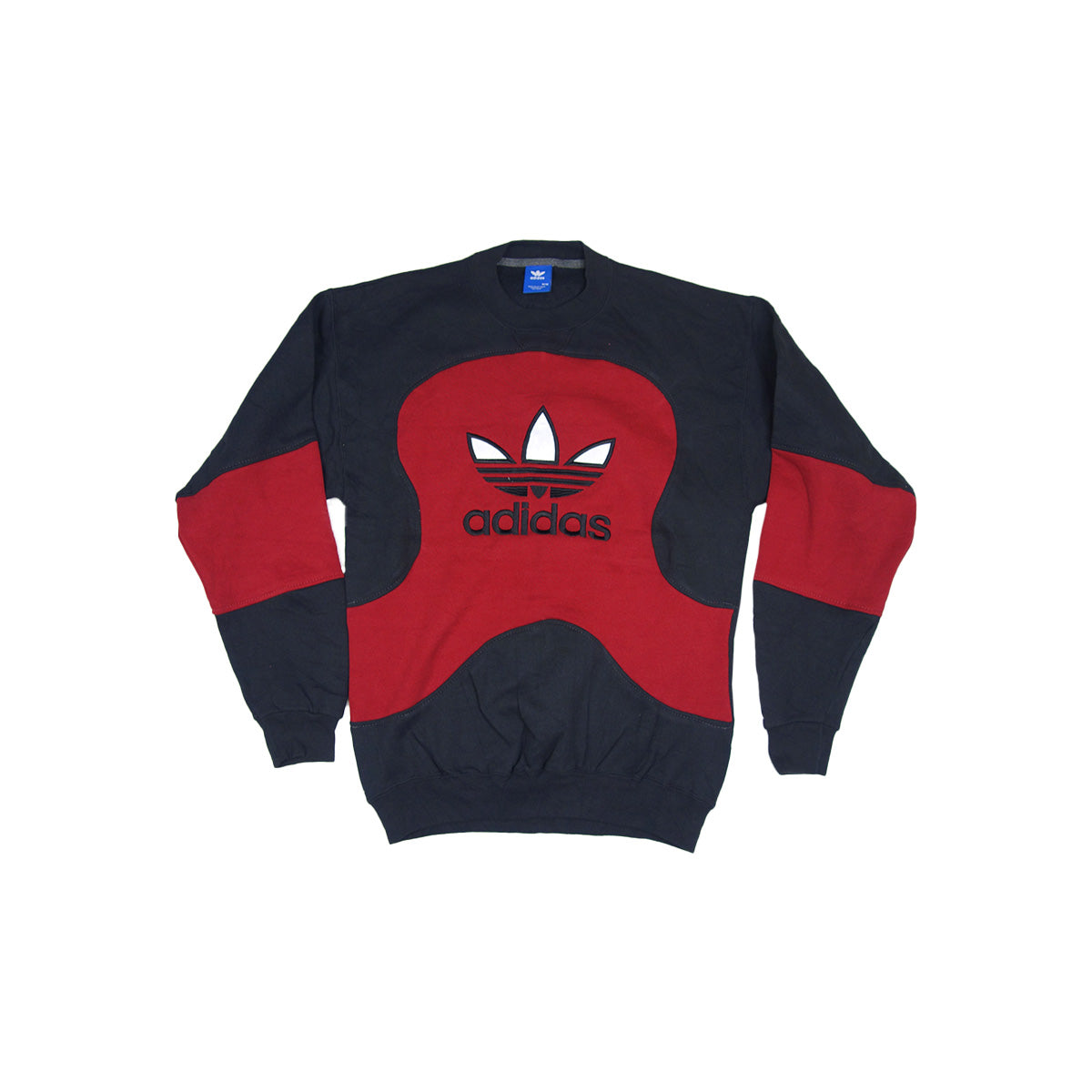 adidas Trefoil Logo sweater reworked - Black / Red - M