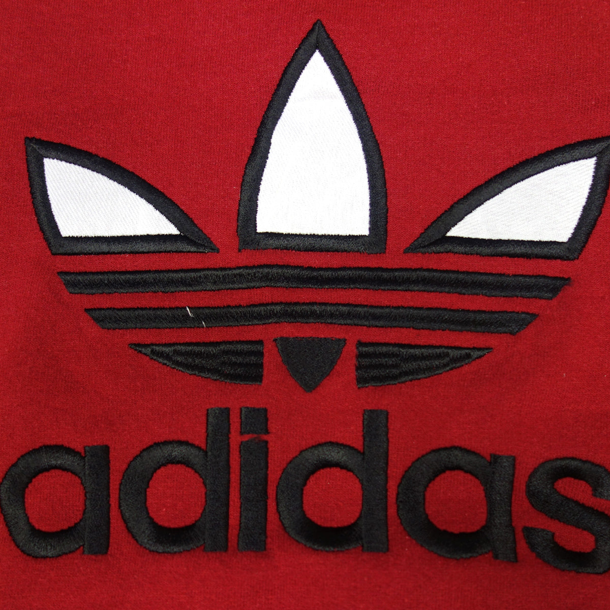 adidas Trefoil Logo sweater reworked - Black / Red - M