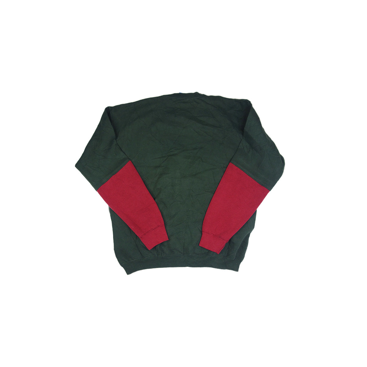 adidas Trefoil Logo sweater reworked - Dark Green/Red - XL