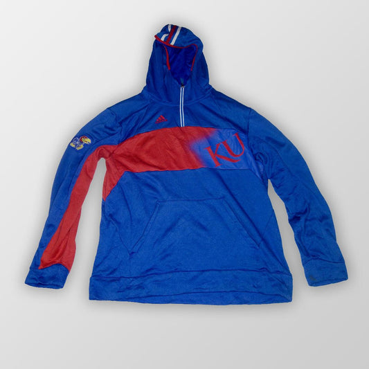 Adidas Kansas Jayhawks Quarter Zip Hoodie Blue/Red - Vintage-Shirts.nl