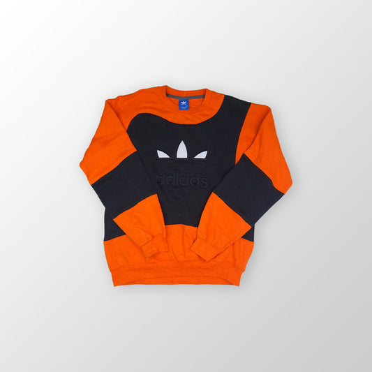 adidas Trefoil Logo sweater reworked - Black / Orange - M