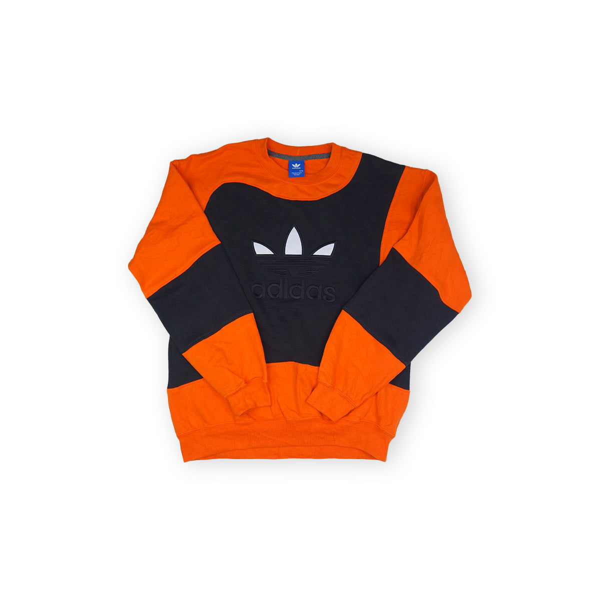 adidas Trefoil Logo sweater reworked - Black / Orange - M