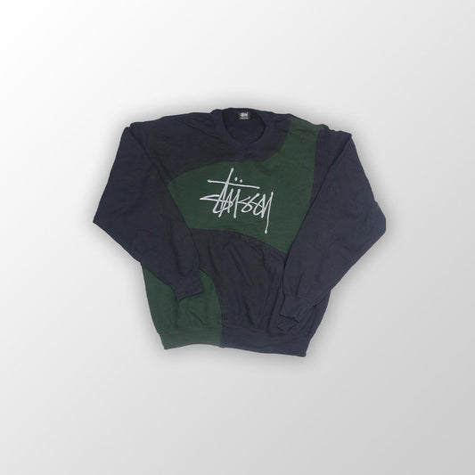 Stüssy Hoodie reworked - Green/Dark Blue M