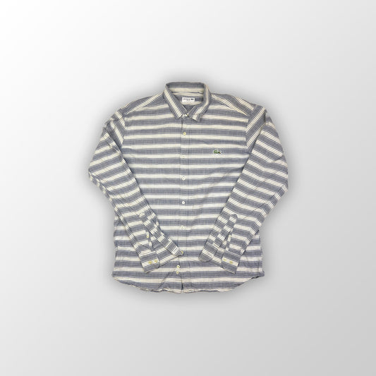 Lacoste strepen Overhemd / Shirt Grey White - L