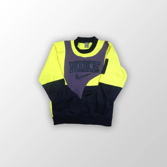 Nike sweater spell out reworked - Black/Yellow XL