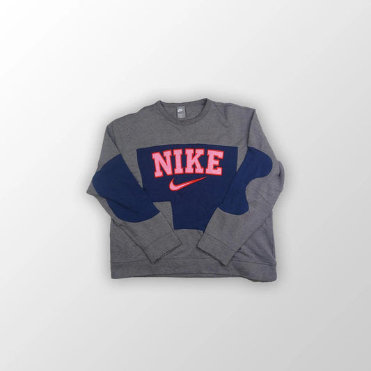 Nike sweater spell out reworked - Dark Blue/Grey XL