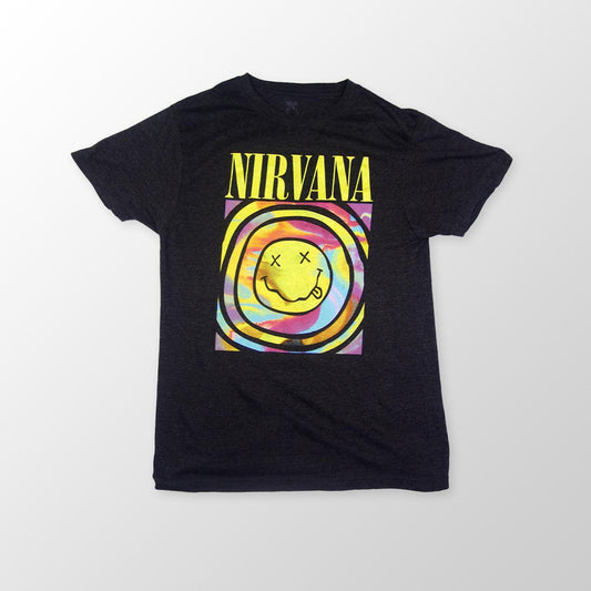 Nirvana Smiley Space Neon T-Shirt - L - Vintage-Shirts.nl