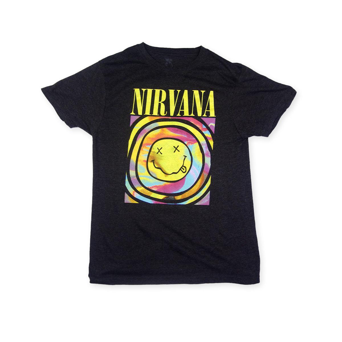 Nirvana Smiley Space Neon T-Shirt - L - Vintage-Shirts.nl